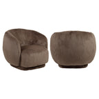 Fauteuil lounge Negreslo brown fluffy swivel