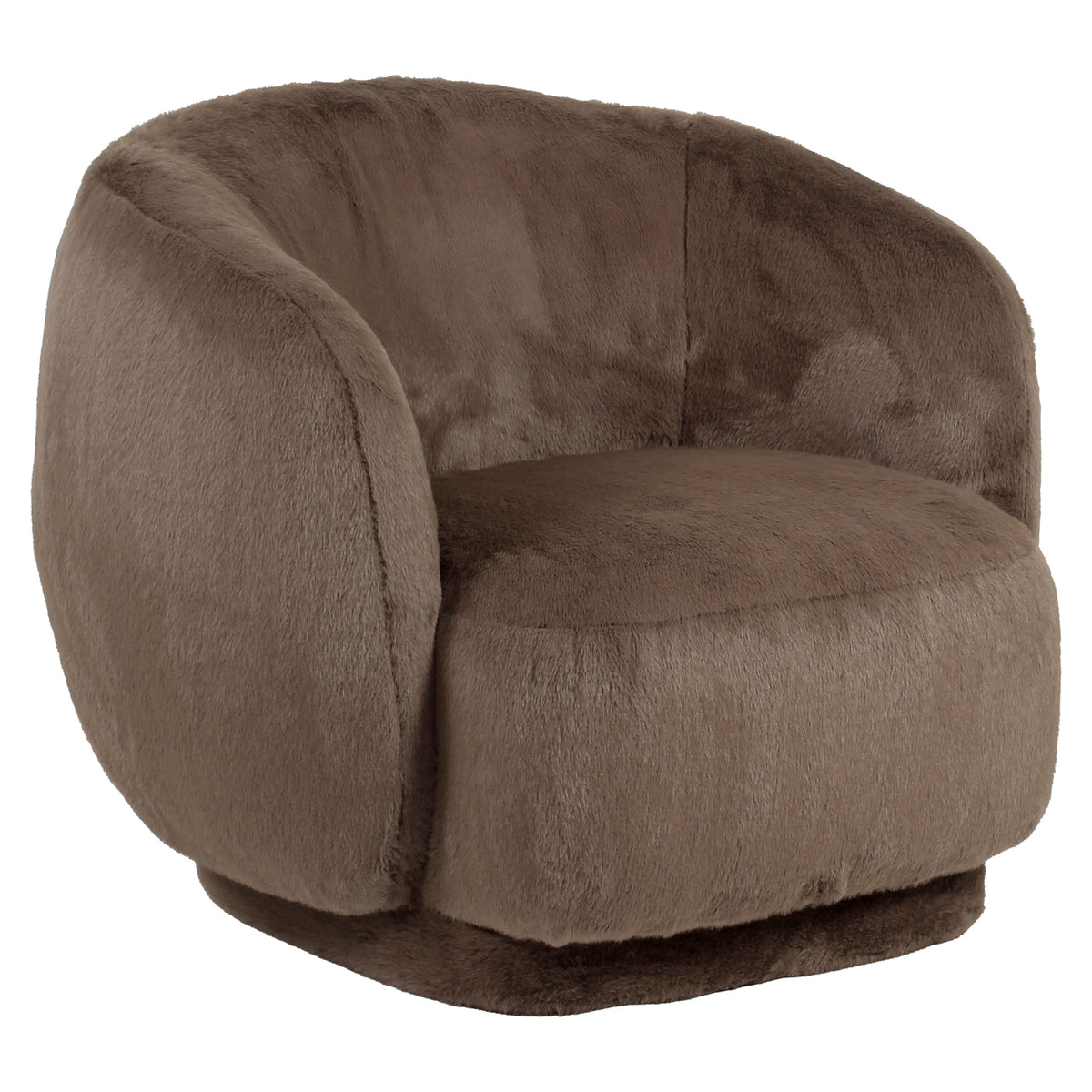 Fauteuil lounge Negreslo brown fluffy swivel