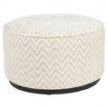 Pouf & repose-pieds Lexie beige chevron 70Ø