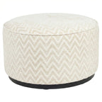 Pouf & repose-pieds Lexie beige chevron 70Ø