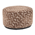 Pouf & repose-pieds Lexie brown labyrinth 70Ø