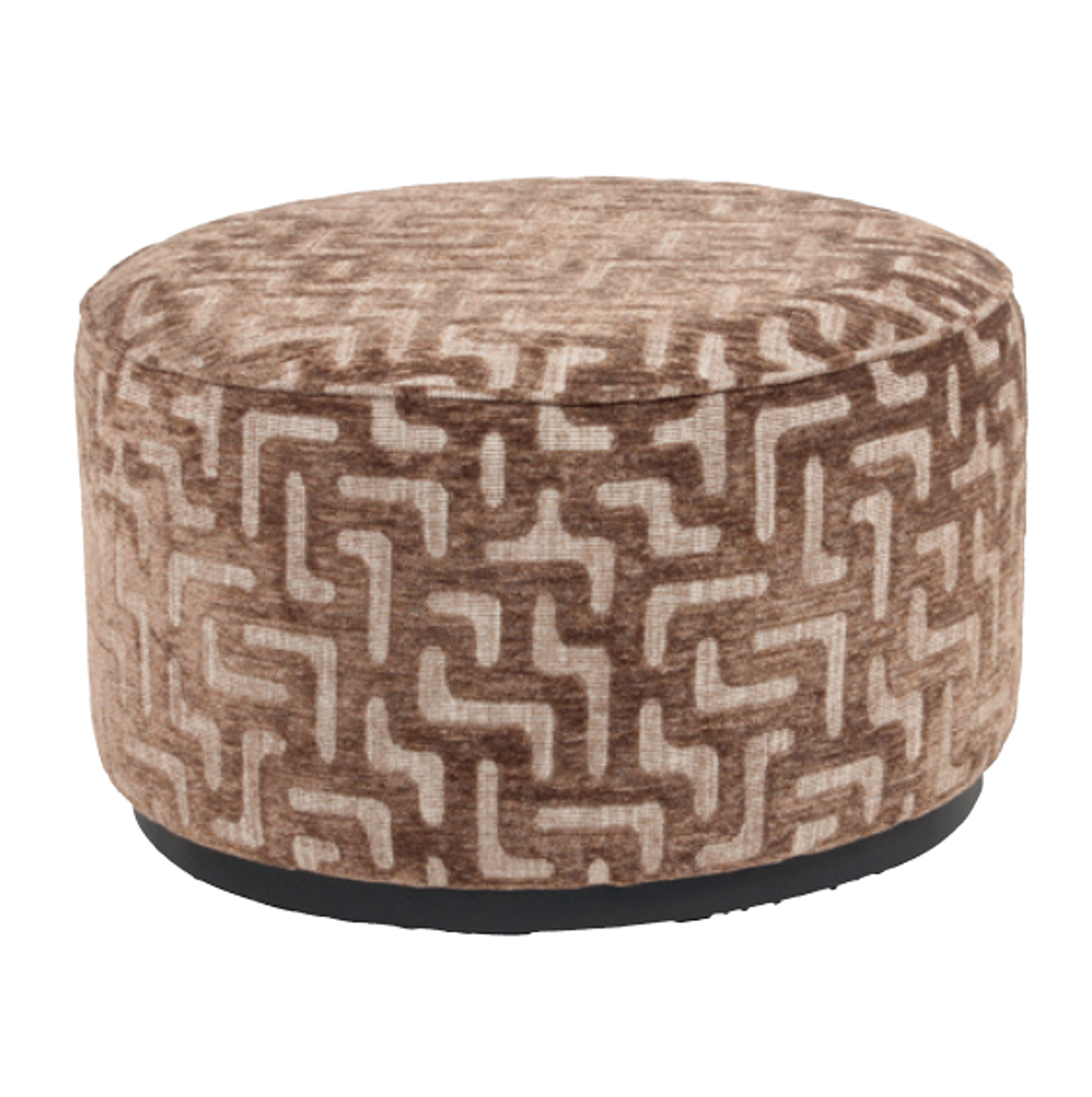 Pouf & repose-pieds Lexie brown labyrinth 70Ø