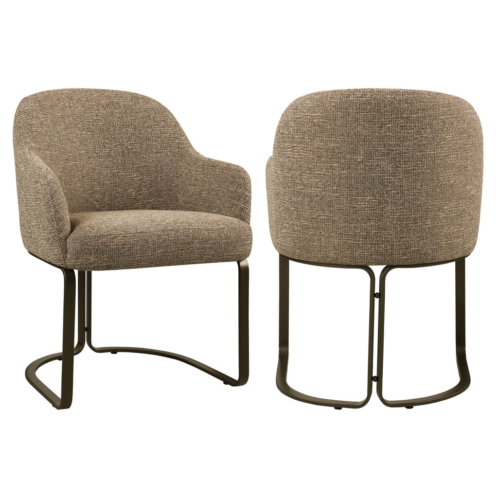 Chaise de salle à manger Hadley brown tweed fire retardant