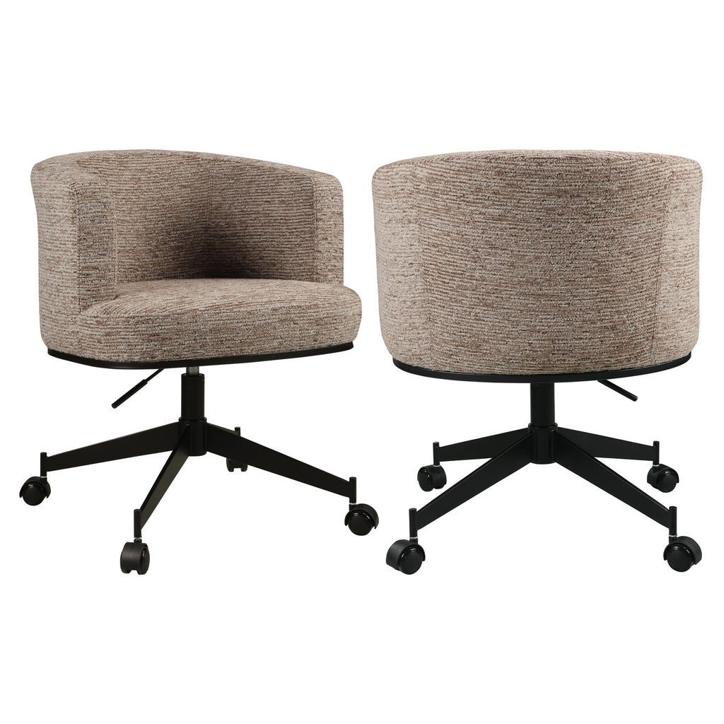 Chaise de salle à manger Rochenne mocca linear swivel on wheels