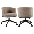 Chaise de salle à manger Rochenne mocca linear swivel on wheels