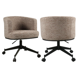 Chaise de salle à manger Rochenne mocca linear swivel on wheels
