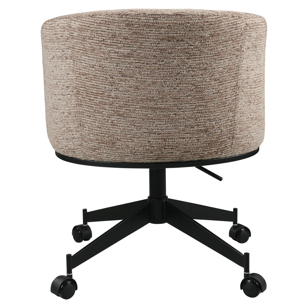 Chaise de salle à manger Rochenne mocca linear swivel on wheels
