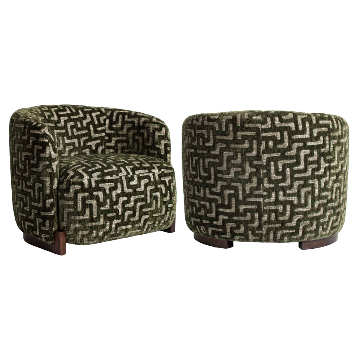 Fauteuil lounge Hannah moss labyrinth fire retardant
