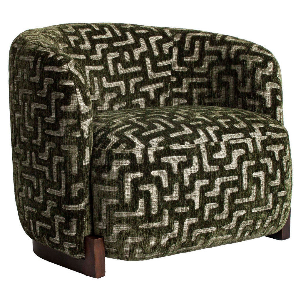 Fauteuil lounge Hannah moss labyrinth fire retardant