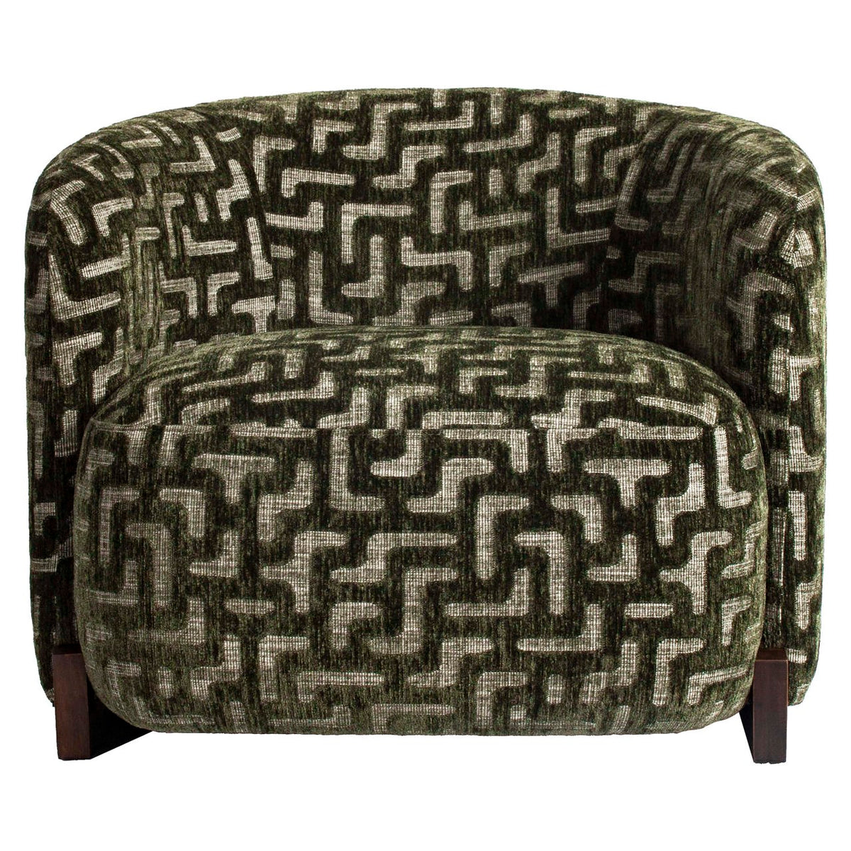 Fauteuil lounge Hannah moss labyrinth fire retardant