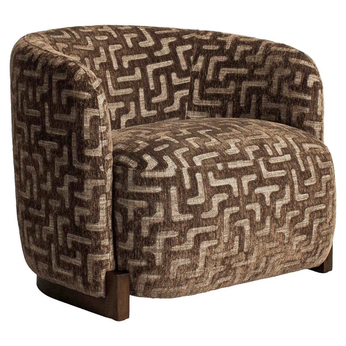 Fauteuil lounge Hannah brown labyrinth fire retardant