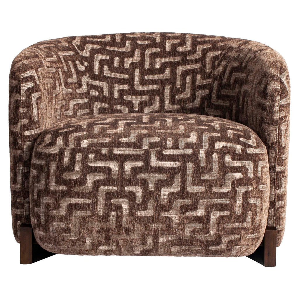 Fauteuil lounge Hannah brown labyrinth fire retardant