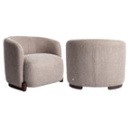 Fauteuil lounge Hannah mocca chunky fire retardant