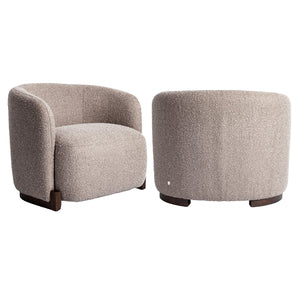 Fauteuil lounge Hannah mocca chunky fire retardant