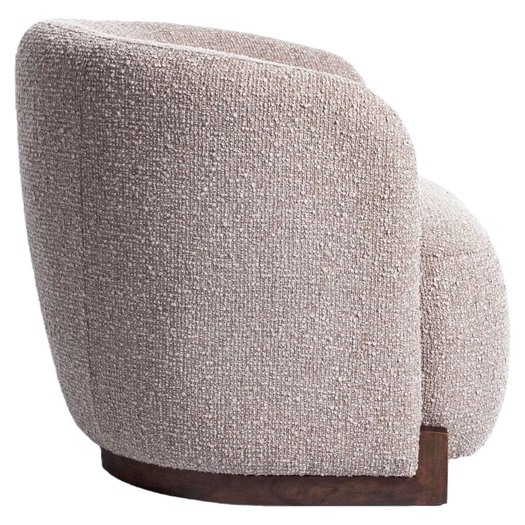 Fauteuil lounge Hannah mocca chunky fire retardant