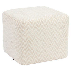 Pouf & repose-pieds Ciela beige chevron