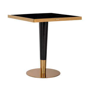 Table bistro Can Roca black/gold 70x70