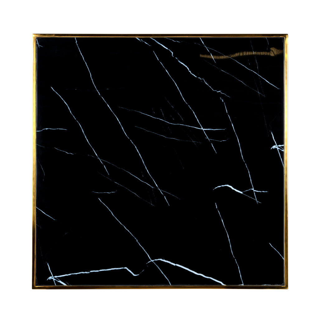 Table bistro Can Roca black/gold 70x70
