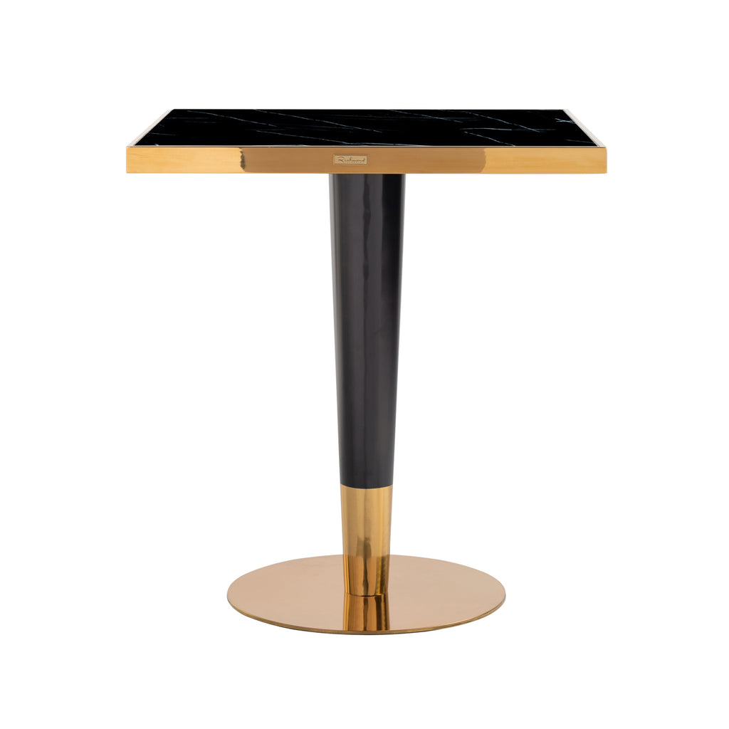 Table bistro Can Roca black/gold 70x70