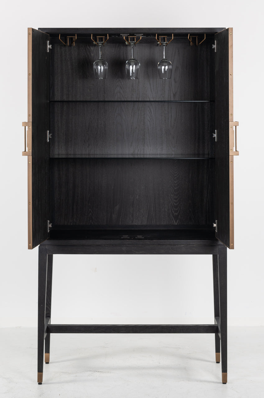 Armoire de rangement Bloomville brass shagreen