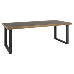 Table à manger Bloomville brass shagreen incl. glass top 230