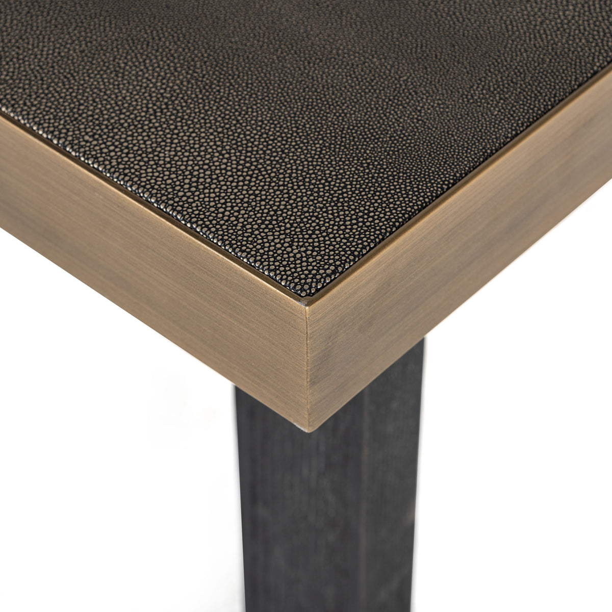 Table à manger Bloomville brass shagreen incl. glass top 230