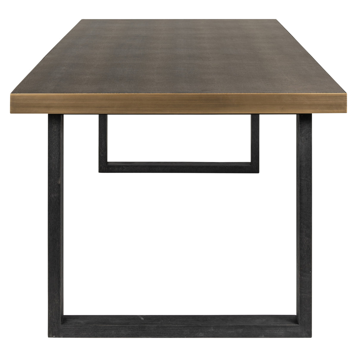 Table à manger Bloomville brass shagreen incl. glass top 230