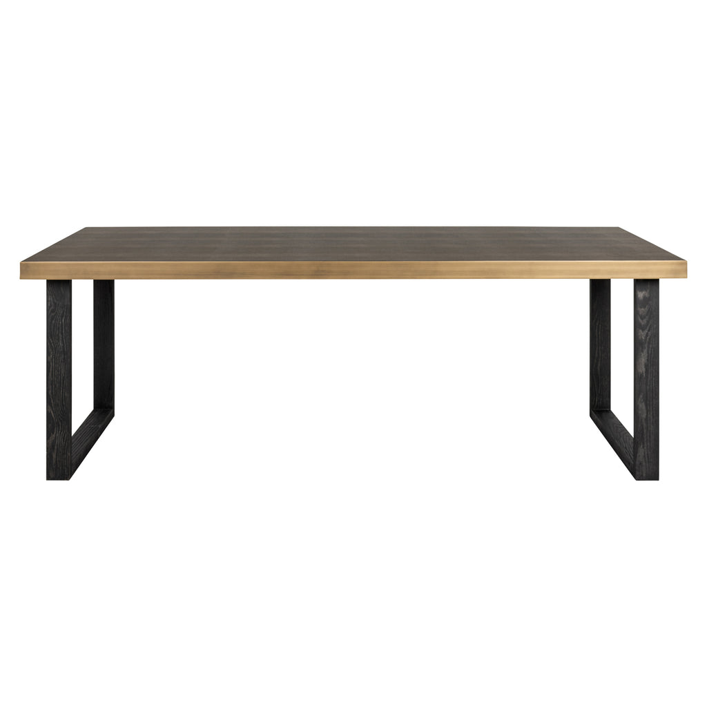 Table à manger Bloomville brass shagreen incl. glass top 230