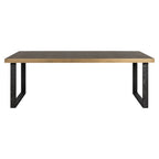 Table à manger Bloomville brass shagreen incl. glass top 230