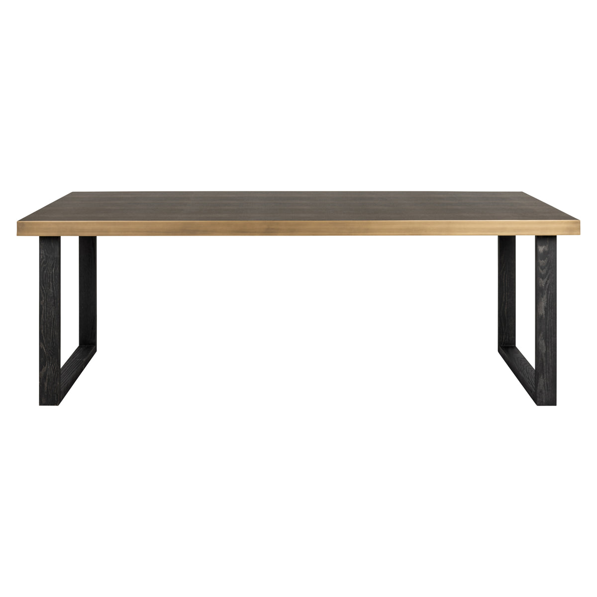 Table à manger Bloomville brass shagreen incl. glass top 230