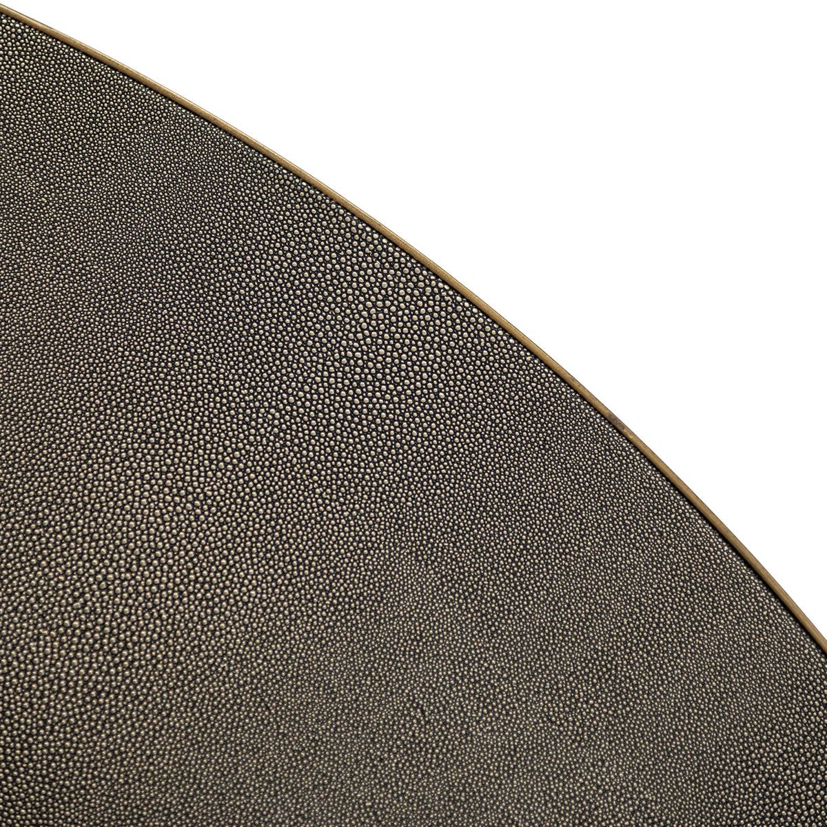 Table à manger Bloomville brass shagreen incl. glass top 140Ø