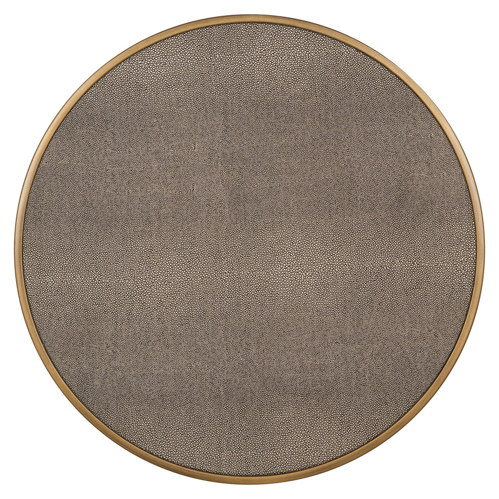 Table d'appoint Bloomville brass shagreen incl. glass (Set of 2)