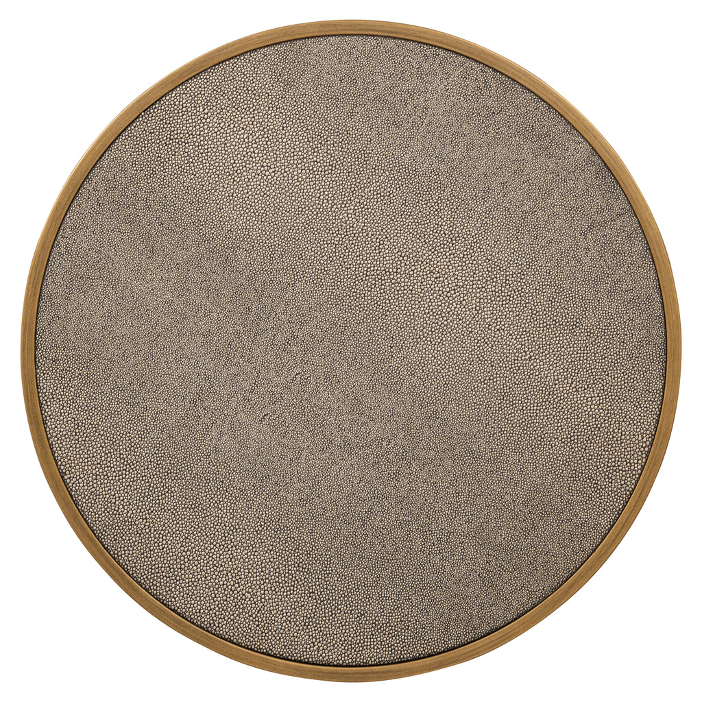 Table d'appoint Bloomville brass shagreen incl. glass (Set of 2)