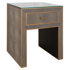 Table de chevet Bloomville brass shagreen incl. glass top