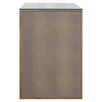 Table de chevet Bloomville brass shagreen incl. glass top