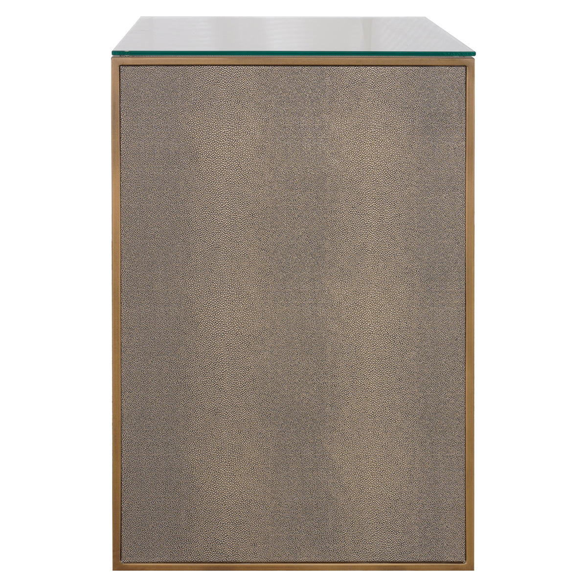 Table de chevet Bloomville brass shagreen incl. glass top