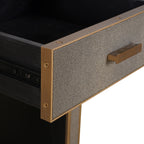 Table de chevet Bloomville brass shagreen incl. glass top