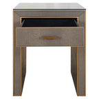 Table de chevet Bloomville brass shagreen incl. glass top
