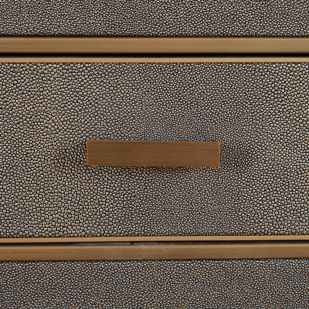 Table de chevet Bloomville brass shagreen incl. glass top