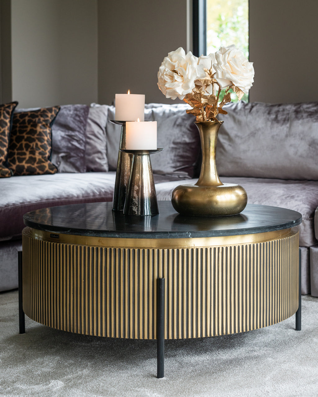 Table basse Ironville gold 90Ø