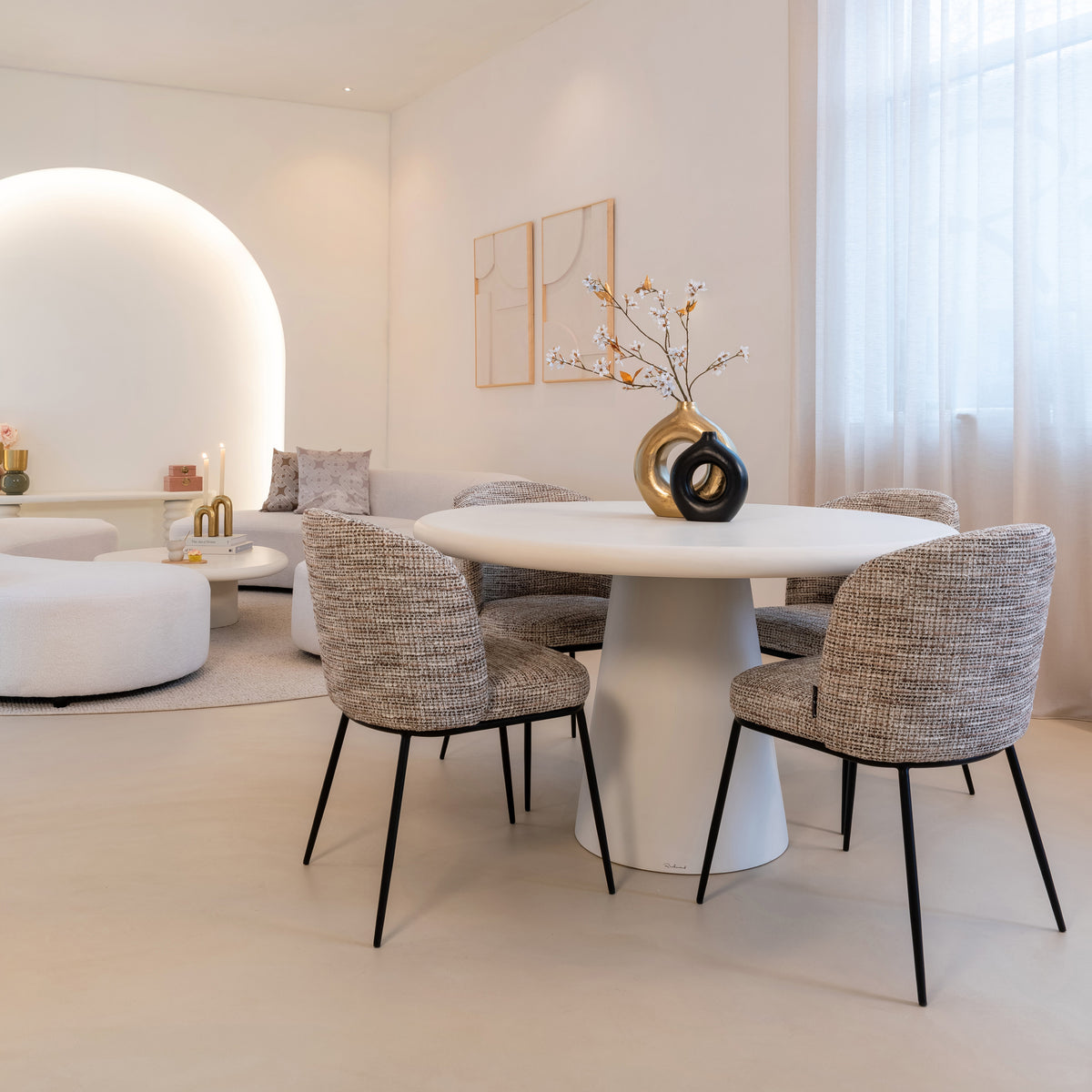 Chaise de salle à manger Elvi mocca chunky fire retardant (Set of 2)