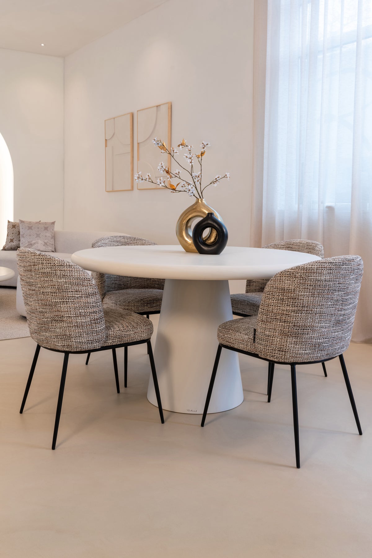 Chaise de salle à manger Elvi mocca chunky fire retardant (Set of 2)