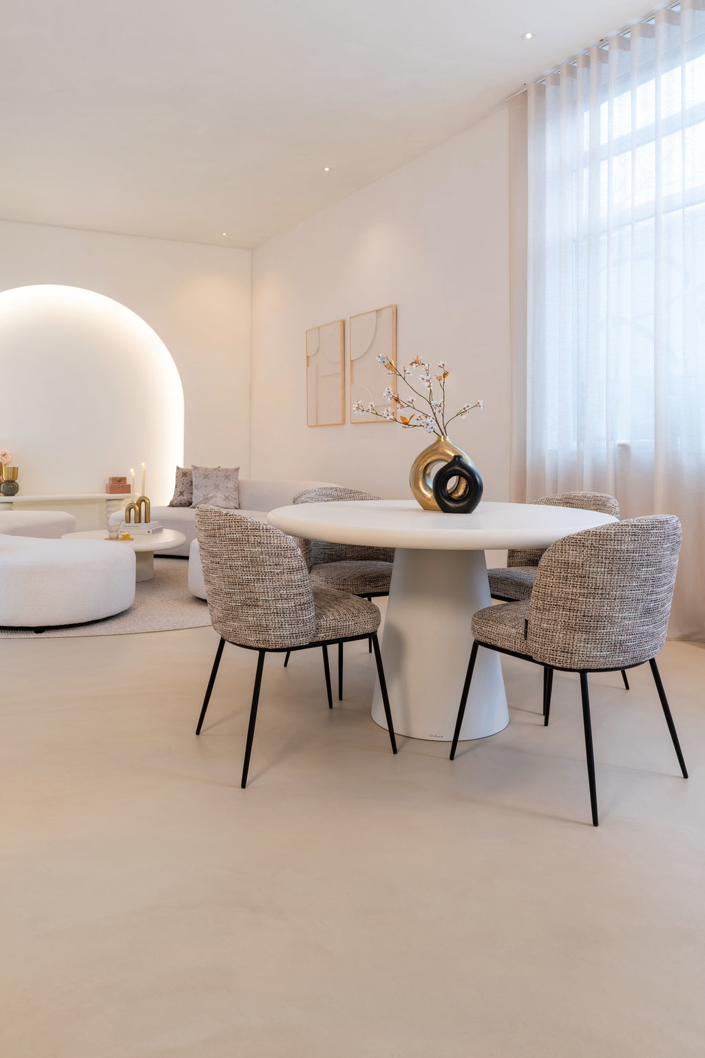 Chaise de salle à manger Elvi mocca chunky fire retardant (Set of 2)