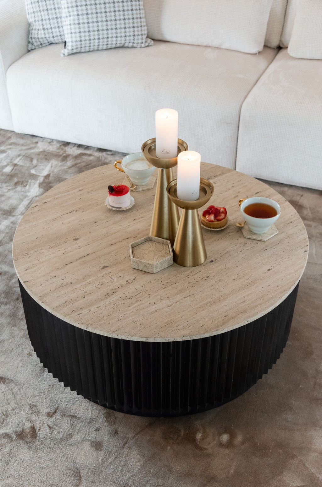 Table basse Hampton dark brown 90Ø