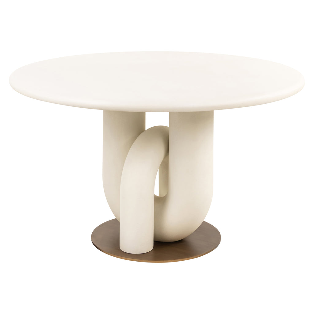 Table à manger Winslow white 135Ø