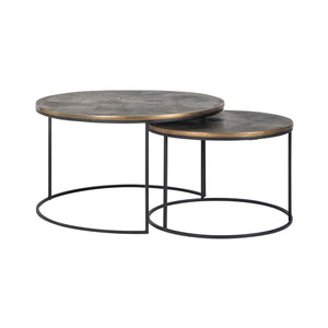 Table basse Tulum brushed gold (Set of 2)