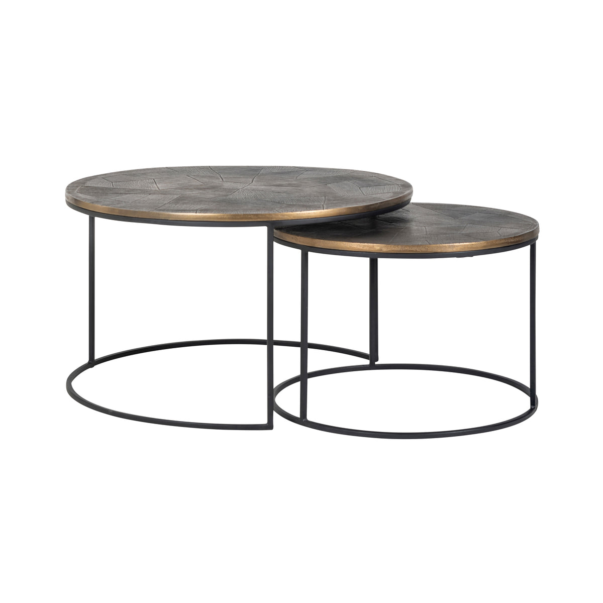 Table basse Tulum brushed gold (Set of 2)