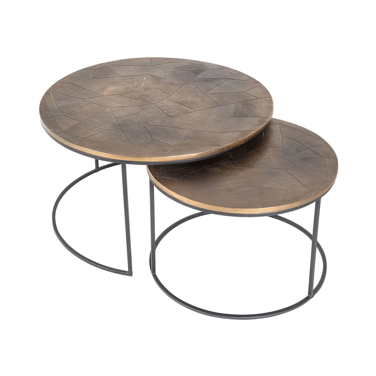 Table basse Tulum brushed gold (Set of 2)