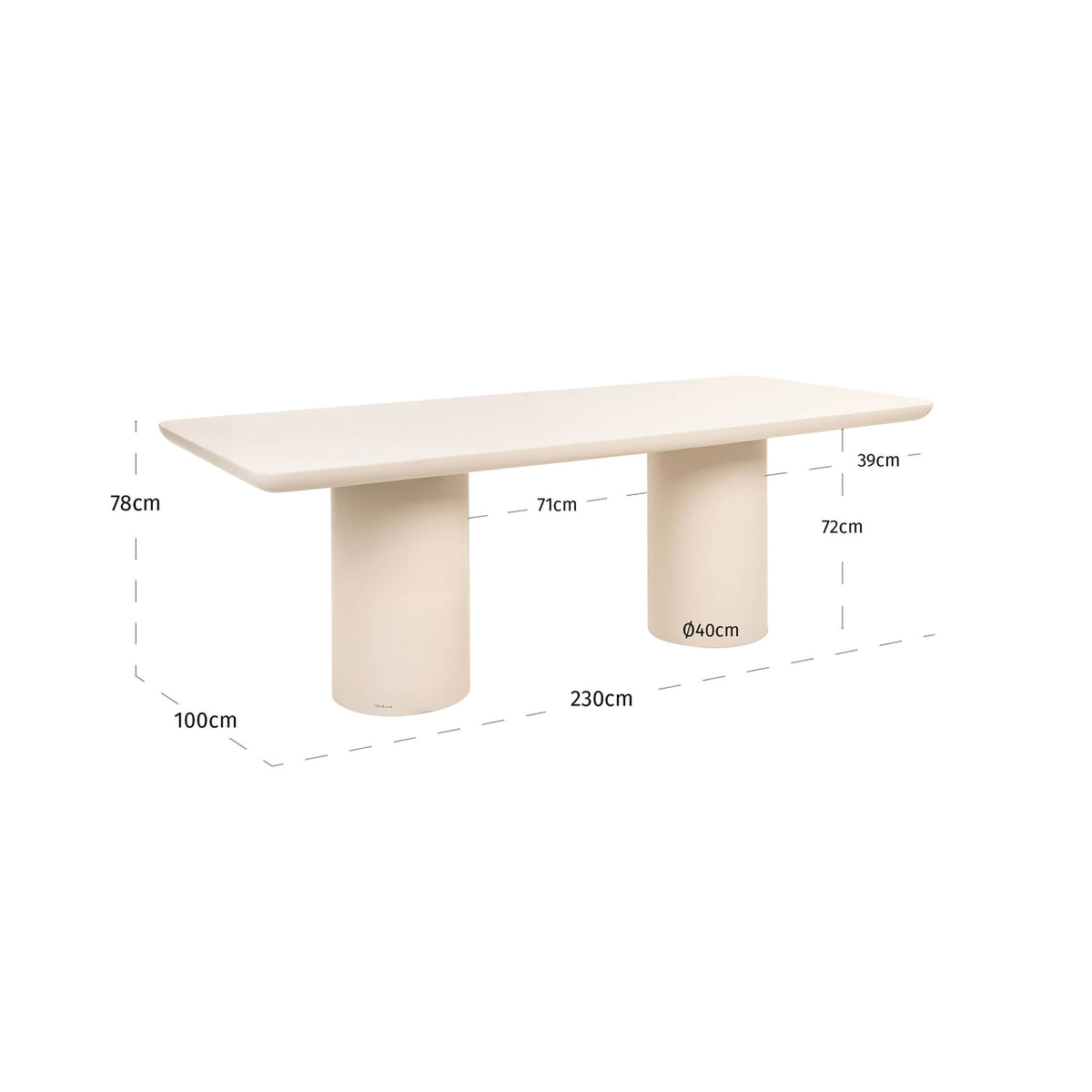 Table à manger extérieure Urban Bloom sandstone 230