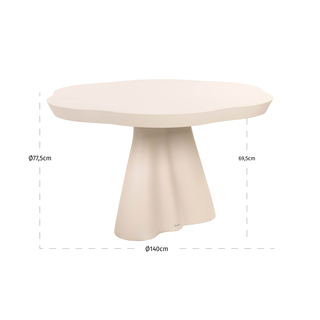 Table à manger extérieure Urban Bloom sandstone 140x140